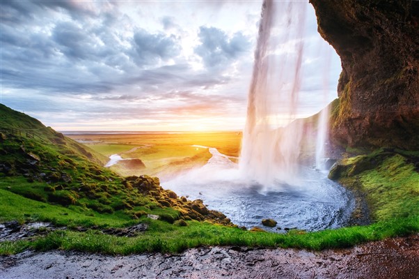 Seljalandsfoss is most famous Icelandic waterfall 